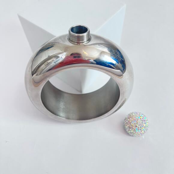 FLASK DRINK SMUGGLER STAINLESS STEEL SECERT BRACELET FASHION FLASK CRYSTAL LID - Picture 4 of 8